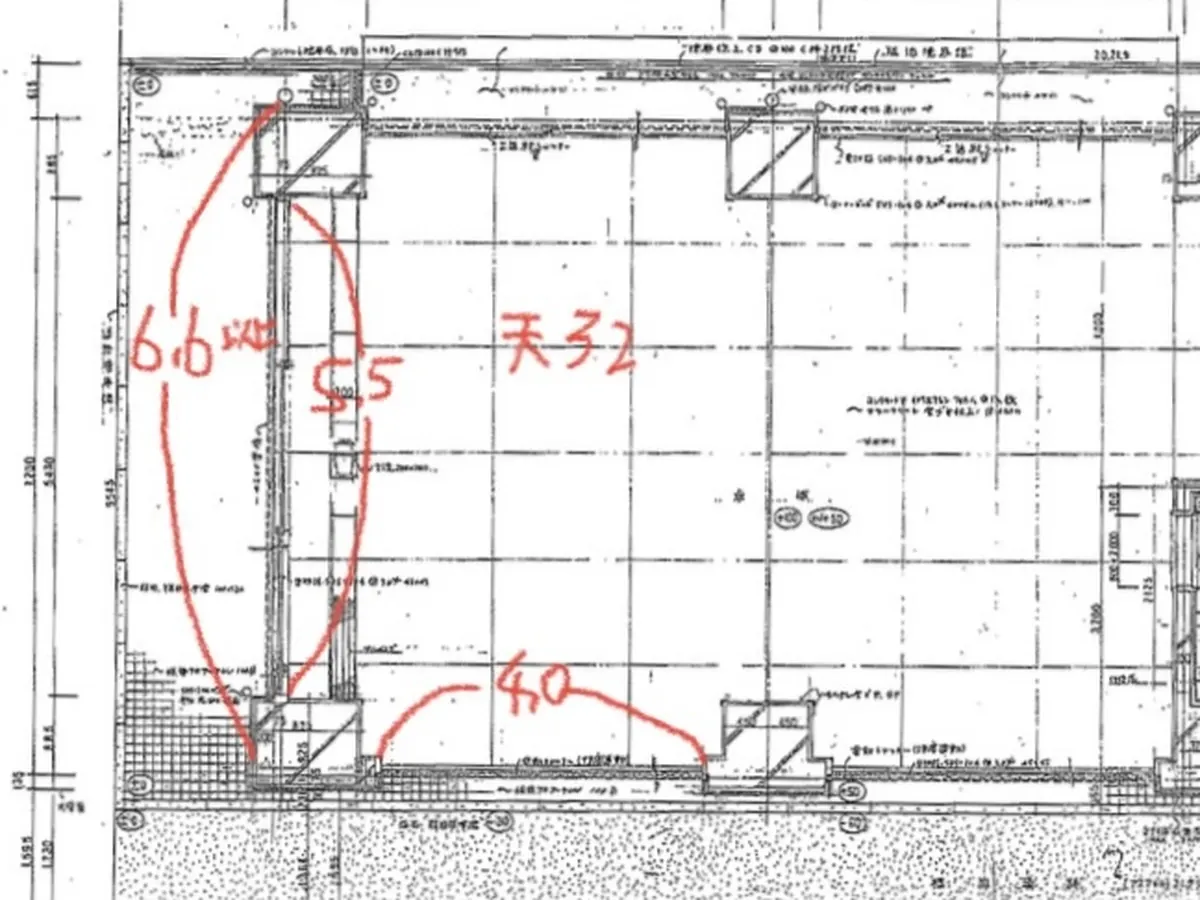 図面に実測した寸法を書き込む