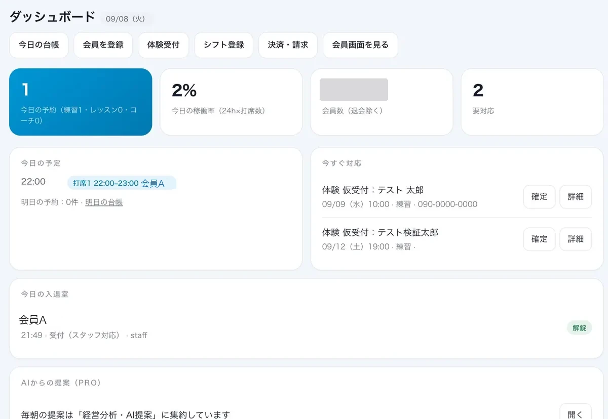 OptiLync の経営分析画面